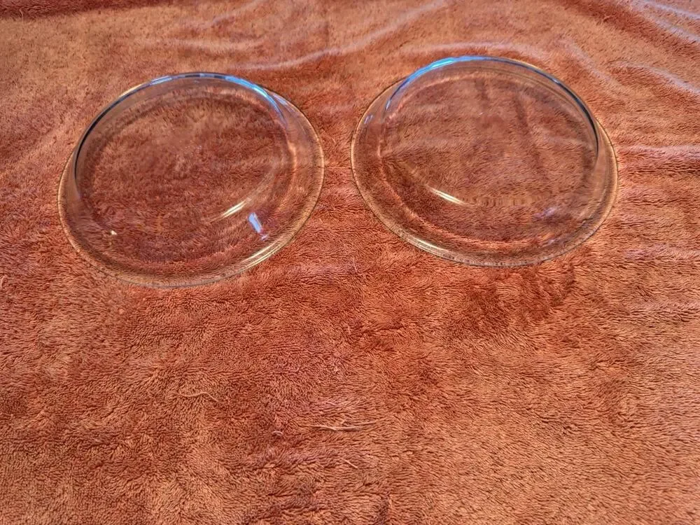 2 8 Inch Pyrex Pie Plate Clear Glass #208 Made In USA Excellent Condition